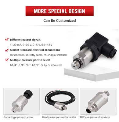 150Psi Industrial Pressure Transmitter Sensor 4-20ma 12~36VDC